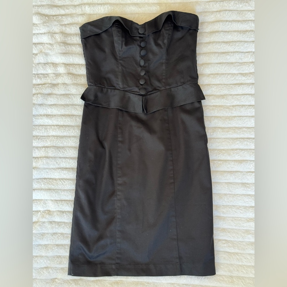 Betsey Johnson Vintage Black Strapless Dress